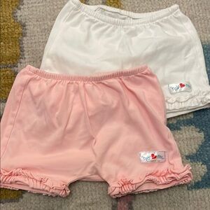 Pink and White Ruffle Shorts